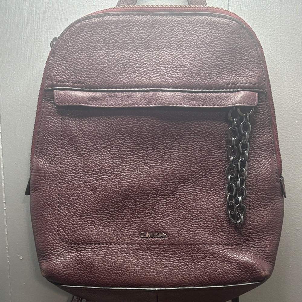 Calvin Klein Women's or Men's Plum Backpack with Chain Detail